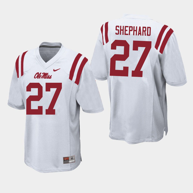 Urriah Shephard Ole Miss Rebels NCAA Men's White #27 Stitched Limited College Football Jersey ASK3758SR